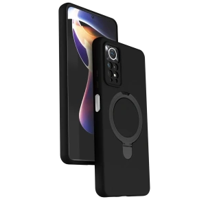 Xiaomi Redmi Note 12 Pro 4G Regal Magsafe Standlı Kapak - Siyah