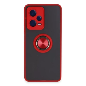 Xiaomi Redmi Note 12 Pro 5G Kılıf Montreal Yüzüklü Silikon Kapak - Kırmızı