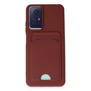 Xiaomi Redmi Note 12S Kılıf Kelvin Kartvizitli Silikon - Bordo