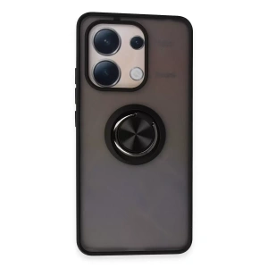 Xiaomi Redmi Note 13 4G Kılıf Montreal Yüzüklü Silikon Kapak - Siyah