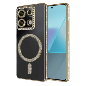 Xiaomi Redmi Note 13 Pro 4G Joke Simli Magneticsafe Kılıf - Gold