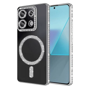 Xiaomi Redmi Note 13 Pro 4G Joke Simli Magneticsafe Kılıf - Gümüş