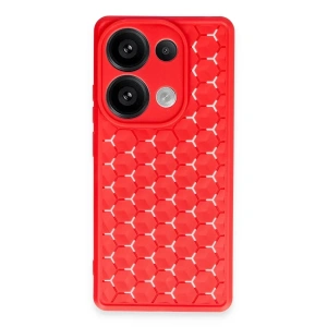 Xiaomi Redmi Note 13 Pro 4G Kılıf Petek Silikon Kapak - Kırmızı