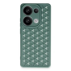 Xiaomi Redmi Note 13 Pro 4G Kılıf Petek Silikon Kapak - Koyu Yeşil