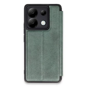 Xiaomi Redmi Note 13 Pro 5G Kılıf Flip Cover - Koyu Yeşil