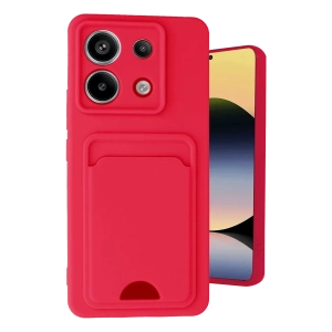Xiaomi Redmi Note 13 Pro 5G Kılıf Kelvin Kartvizitli Silikon - Kırmızı