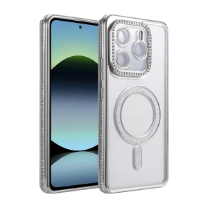 Xiaomi Redmi Note 14 4G Joke Simli Magneticsafe Kılıf - Gümüş