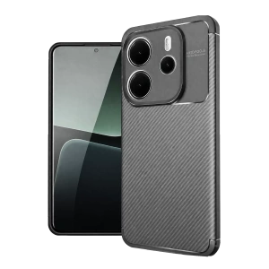 Xiaomi Redmi Note 14 4G Kılıf Auto Focus Karbon Kapak - Gri