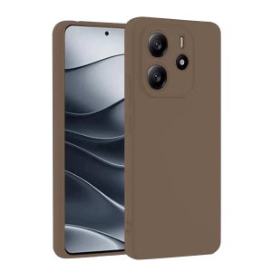 Xiaomi Redmi Note 14 4G Kılıf First Silikon - Kahverengi