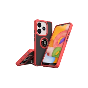 Xiaomi Redmi Note 14 4G Montreal Yüzüklü Silikon Kapak - Kırmızı