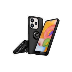 Xiaomi Redmi Note 14 4G Montreal Yüzüklü Silikon Kapak - Siyah