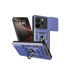 Xiaomi Redmi Note 14 4G Pars Lens Yüzüklü Silikon - Lacivert