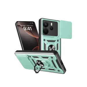 Xiaomi Redmi Note 14 4G Pars Lens Yüzüklü Silikon - Yeşil