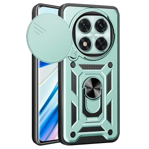 Xiaomi Redmi Note 14 Pro 4G Kılıf Pars Lens Yüzüklü Silikon - Yeşil
