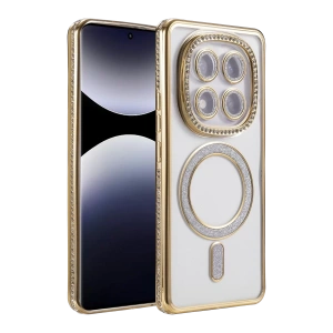 Xiaomi Redmi Note 14 Pro 5G Joke Simli Magneticsafe Kılıf - Gold