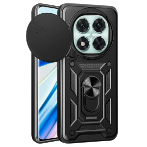 Xiaomi Redmi Note 14 Pro 5G Kılıf Pars Lens Yüzüklü Silikon - Siyah