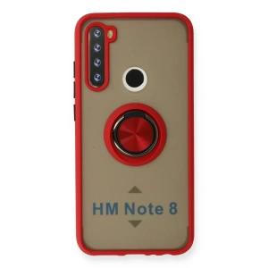Xiaomi Redmi Note 8 Kılıf Montreal Yüzüklü Silikon Kapak - Kırmızı