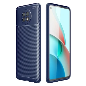 Xiaomi Redmi Note 9 5G Kılıf Auto Focus Karbon Kapak - Lacivert