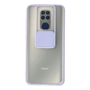 Xiaomi Redmi Note 9 Kılıf Palm Buzlu Kamera Sürgülü Silikon - Lila
