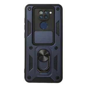 Xiaomi Redmi Note 9 Kılıf Pars Lens Yüzüklü Silikon - Lacivert