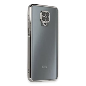 Xiaomi Redmi Note 9 Pro Kılıf Lensli Silikon - Gümüş