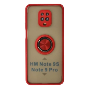 Xiaomi Redmi Note 9 Pro Kılıf Montreal Yüzüklü Silikon Kapak - Kırmızı