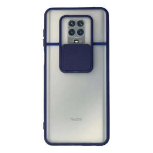 Xiaomi Redmi Note 9 Pro Kılıf Palm Buzlu Kamera Sürgülü Silikon - Lacivert