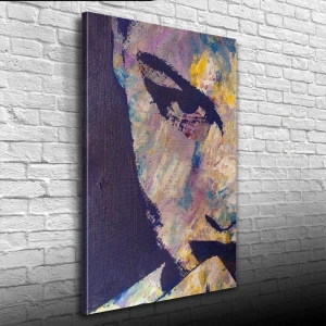 Yağlıboya Kadın Portre Gri Tonlarda Kanvas Tablo 50 x 70