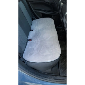 Yumuşak Tüylü Peluş Serme Oto Koltuk Koruyucu Minder Arka Gri