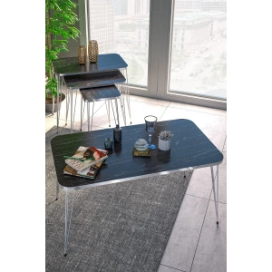 Zigon Sehpa Kr Ve Orta Sehpa Kr Set Gümüş Bendir Tel