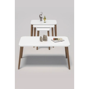 Zigon Sehpa Kr Ve Orta Sehpa Kr Torna Set Beyaz 1201