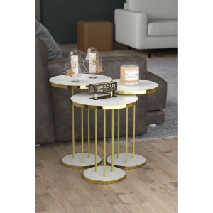Zigon Sehpa Terra Gold Beyaz