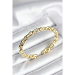 Zincir Model Gold Renk Pirinç Kadın Bileklik