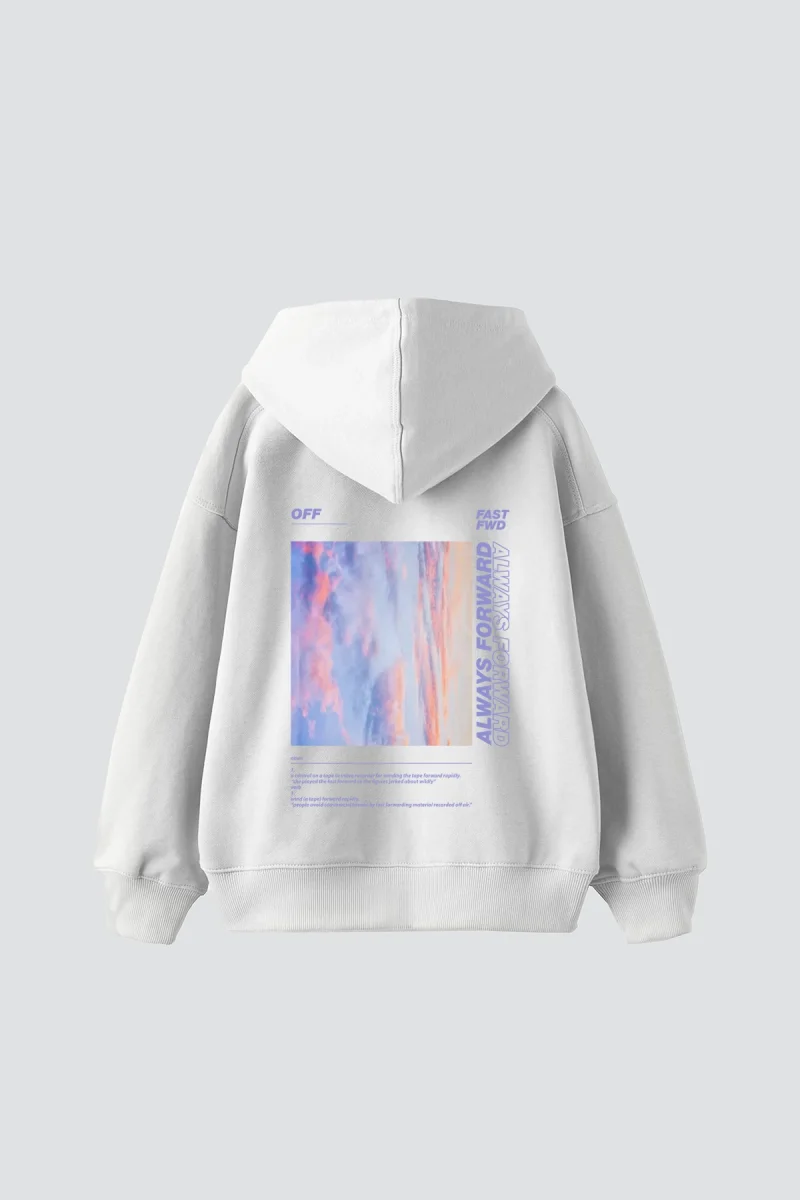 1989 Sırt Baskılı Oversize Unisex Premium Beyaz Hoodie