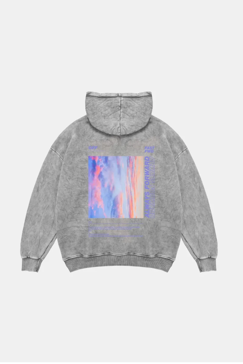 1989 Sırt Baskılı Oversize Unisex Premium Yıkamalı Beyaz Hoodie