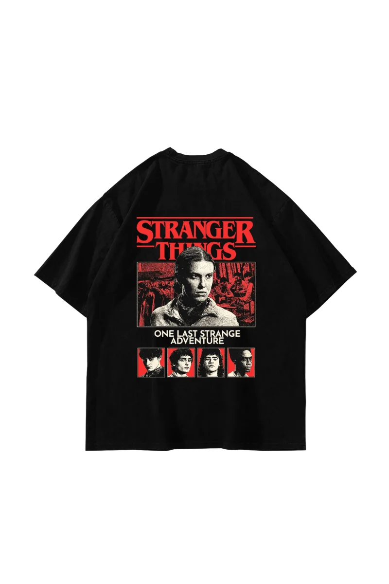 One Last Strange Baskılı Oversize Unisex Siyah Tshirt