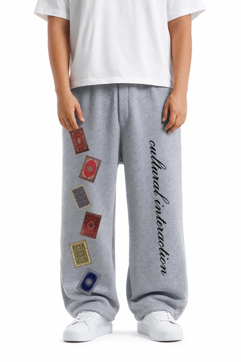 Premium Rugs Wide Leg Erkek Gri Eşofman Altı