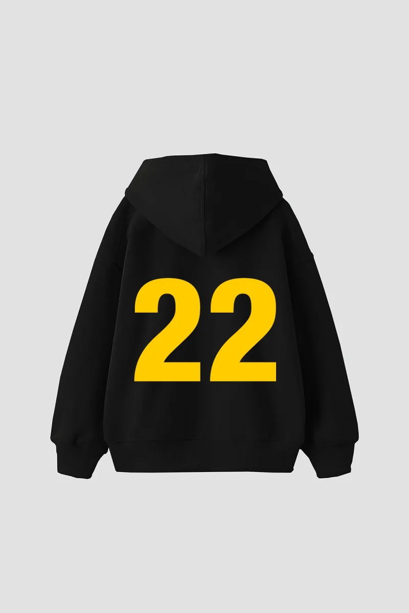 Flawless22 Baskılı Oversize Unisex Siyah Hoodie