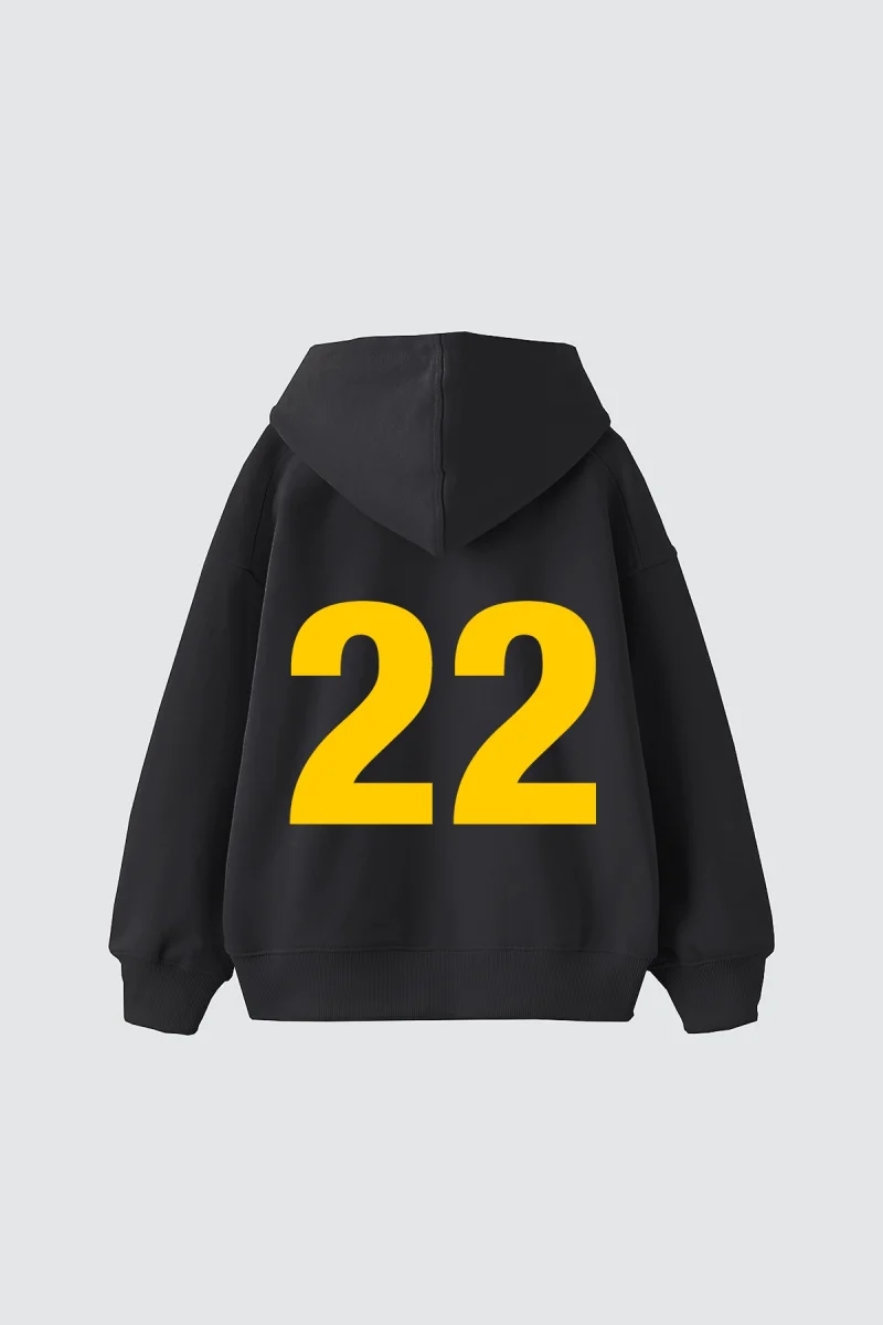 Flawless22 Baskılı Oversize Unisex Füme Hoodie