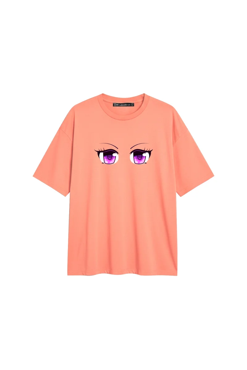 Manga Eye V2 Baskılı Rahat Kalıp 30/1 Unisex Yavruağzı Tshirt