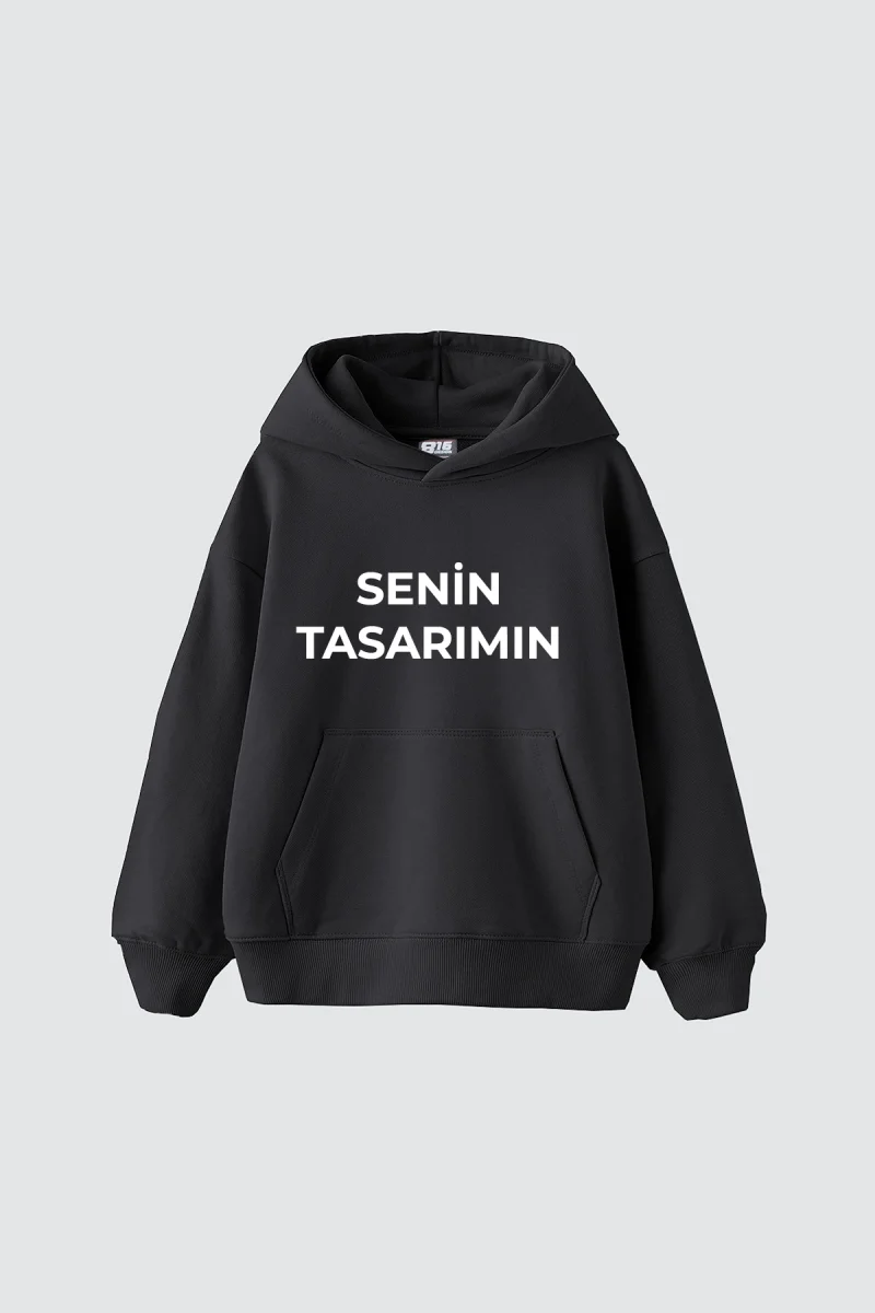 Özel Tasarım Basic Oversize Unisex Füme Hoodie
