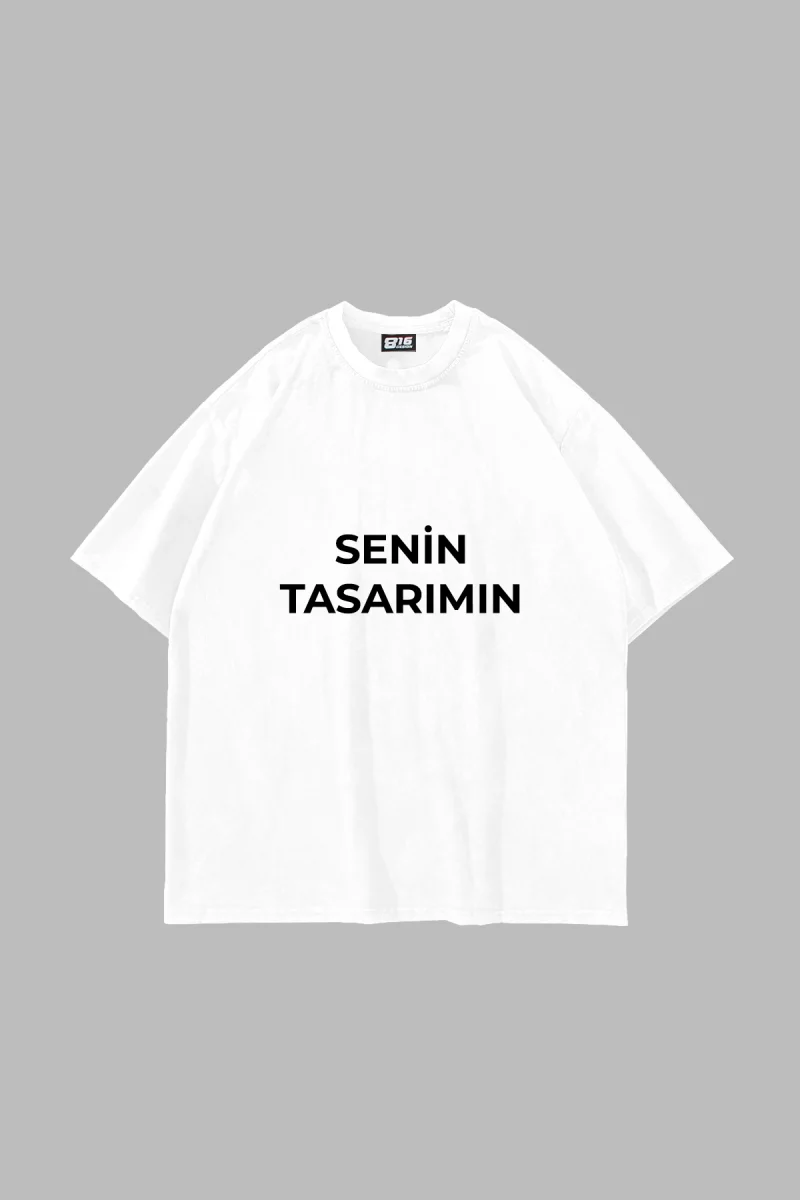 Özel Tasarım 816 Design Beyaz Basic Premium Oversize Tshirt