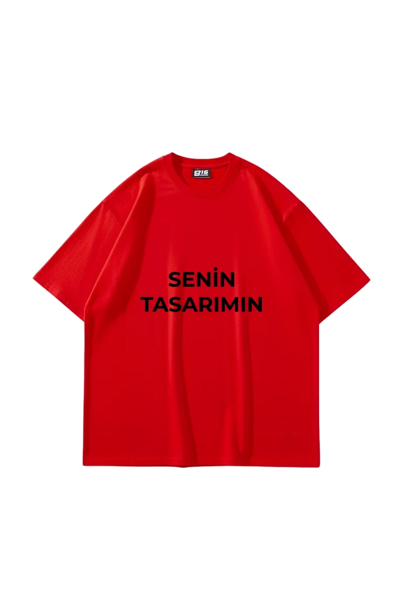Özel Tasarım 816 Design Kırmızı Basic Premium Oversize Tshirt