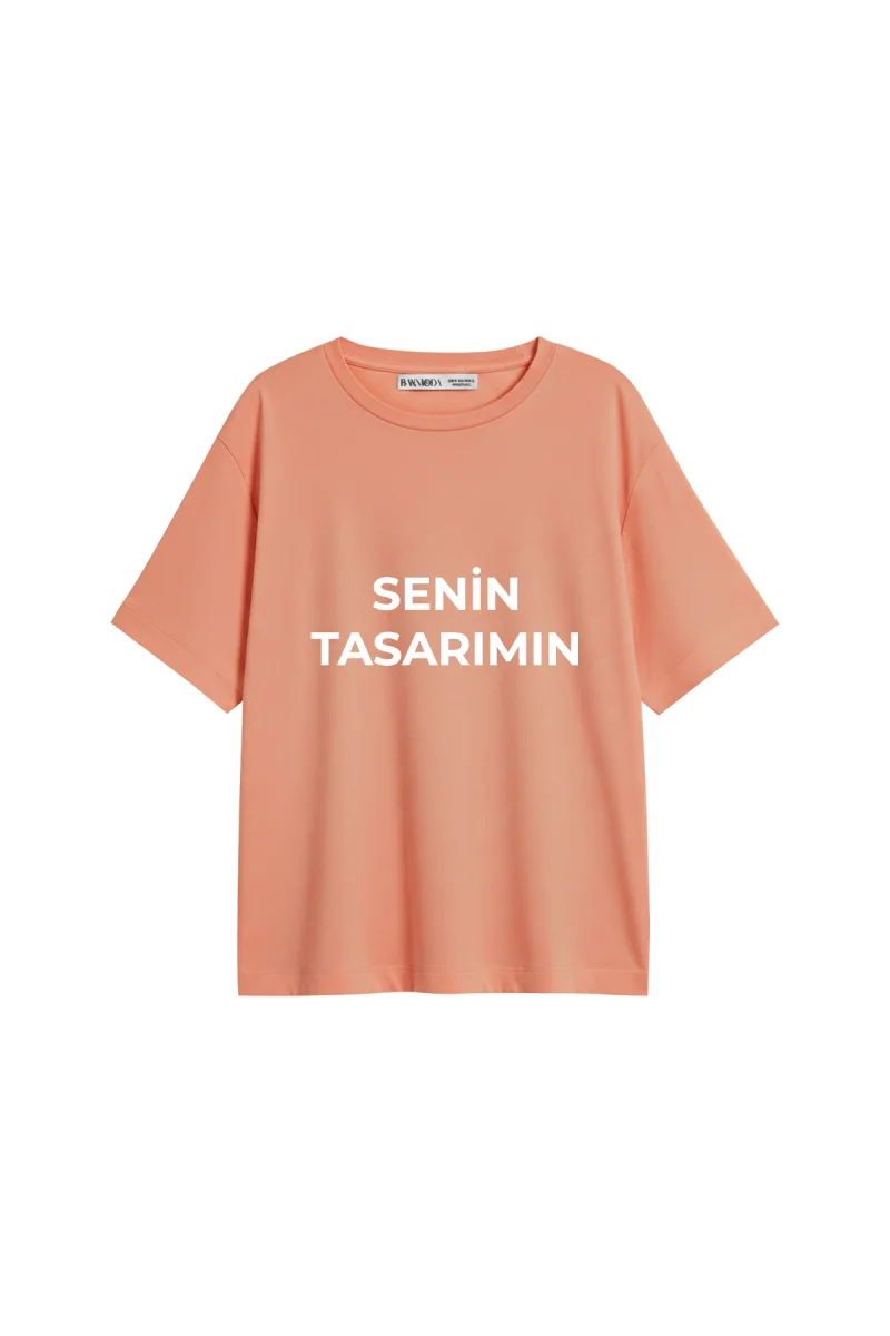 Özel Tasarım Basic Relaxed Fit Yavruağzı Kadın Tshirt