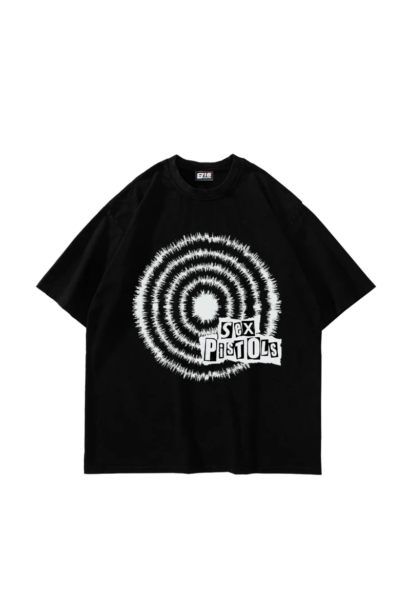 S*x  Pistols Baskılı Oversize Unisex Siyah Tshirt