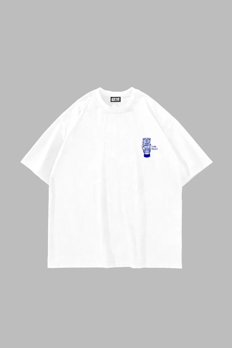 İçimde Ölen Biri Baskılı Oversize Unisex Beyaz Tshirt