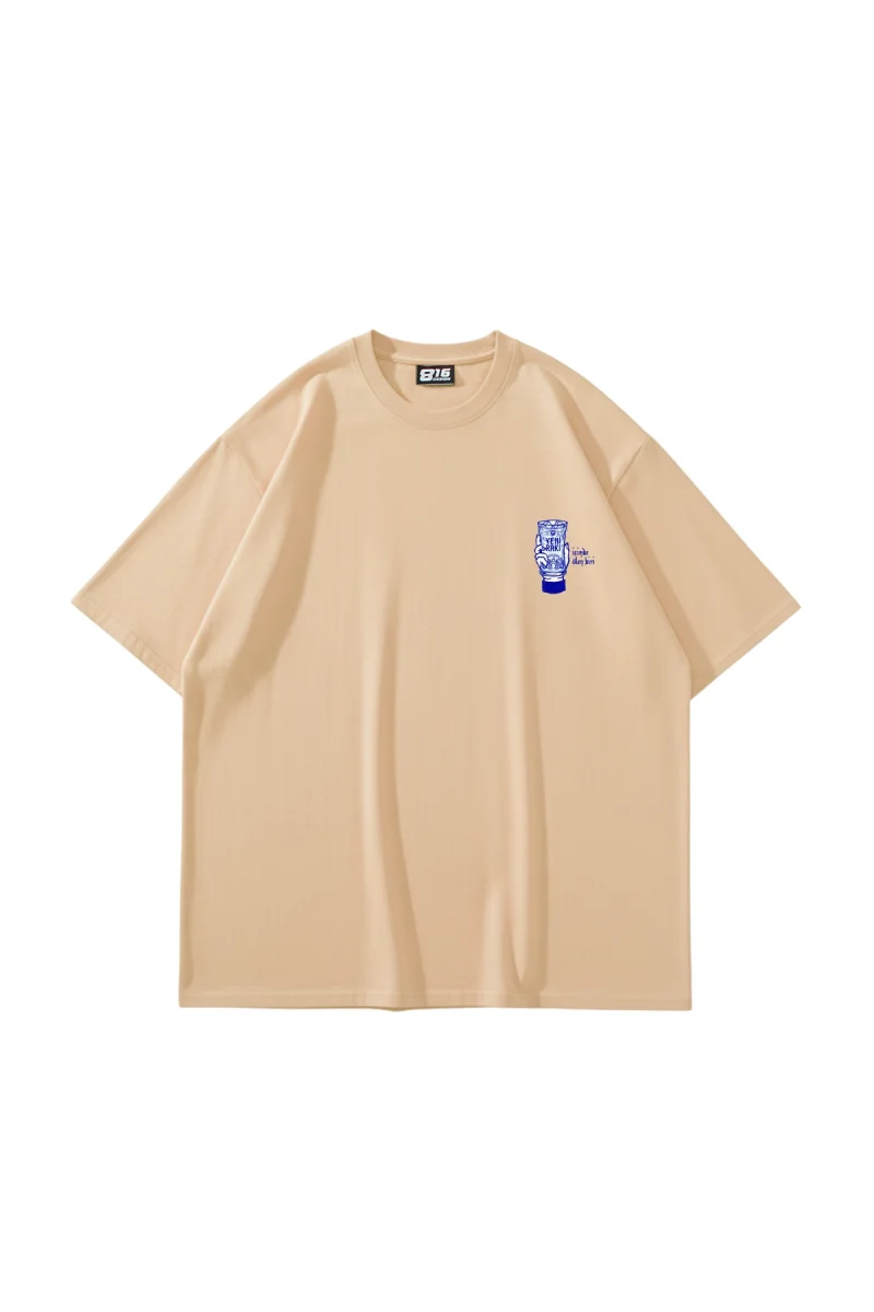 İçimde Ölen Biri Baskılı Oversize Unisex Bej Tshirt