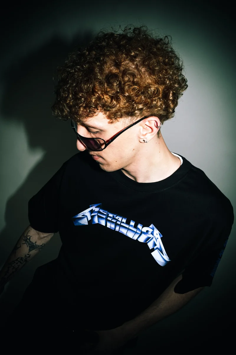 Ride The Lightning Baskılı Oversize Unisex Siyah Tshirt