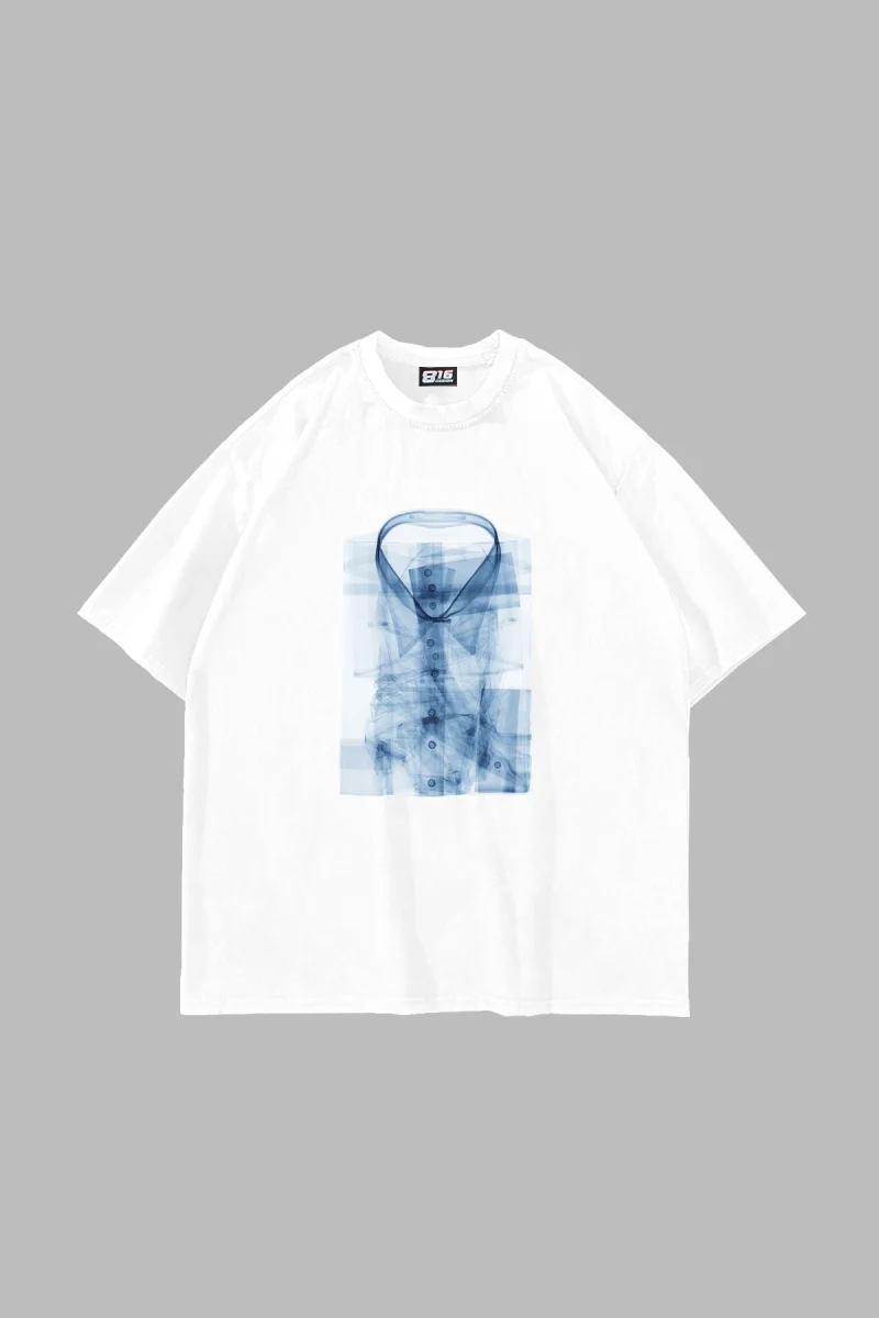 Xray Shirt Baskılı Oversize Unisex Beyaz Tshirt