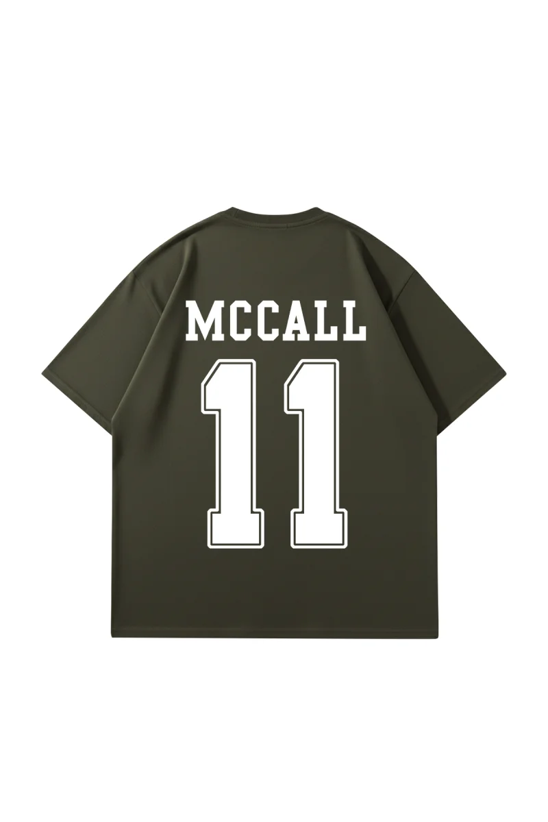 Mccall Baskılı Oversize Unisex Haki Tshirt